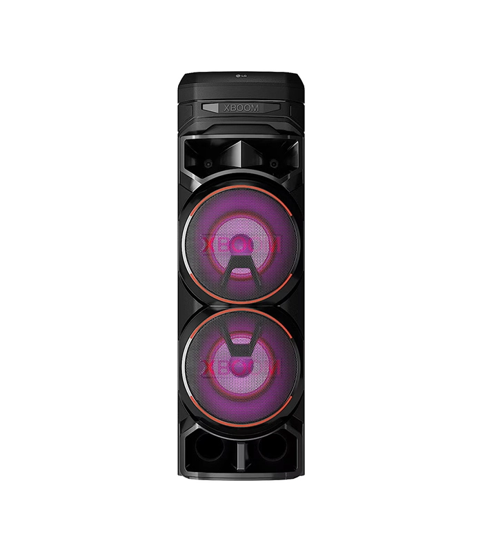 RNC9 Torre de Sonido XBOOM Doble Woofer, Multi Bluetooth, Super Bass Boost, Iluminación Multicolor, Función DJ en la app LG XBOOM, Karaoke Star.