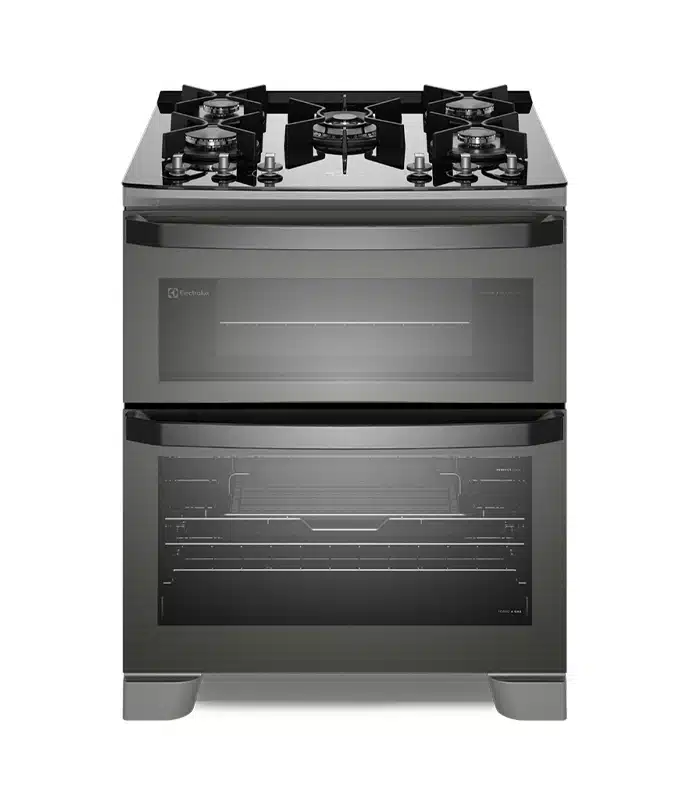 FE5AD  COCINA A GAS DOBLE HORNO MESA DE VIDRIO 5 H